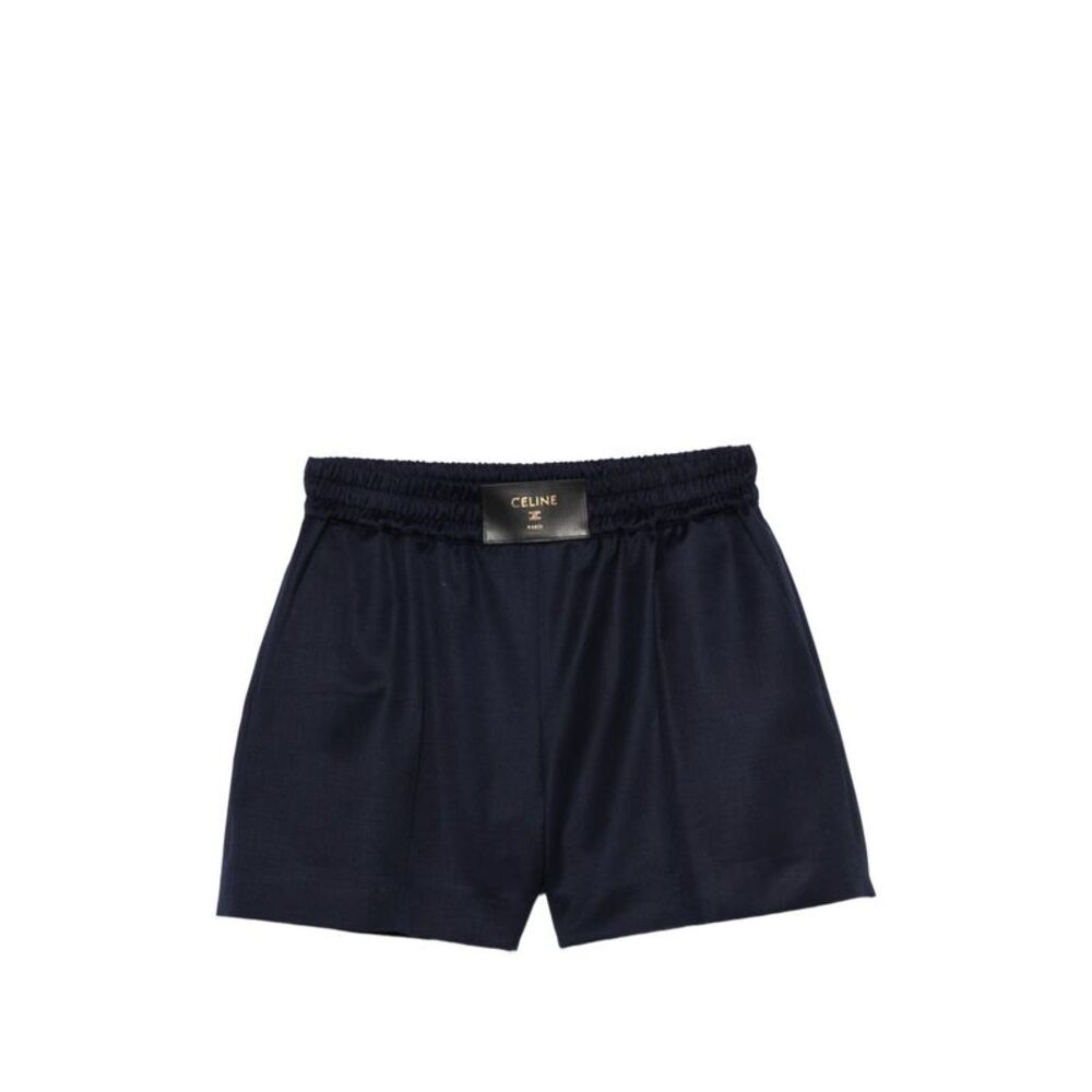 Celine Women Logo Wool Shorts